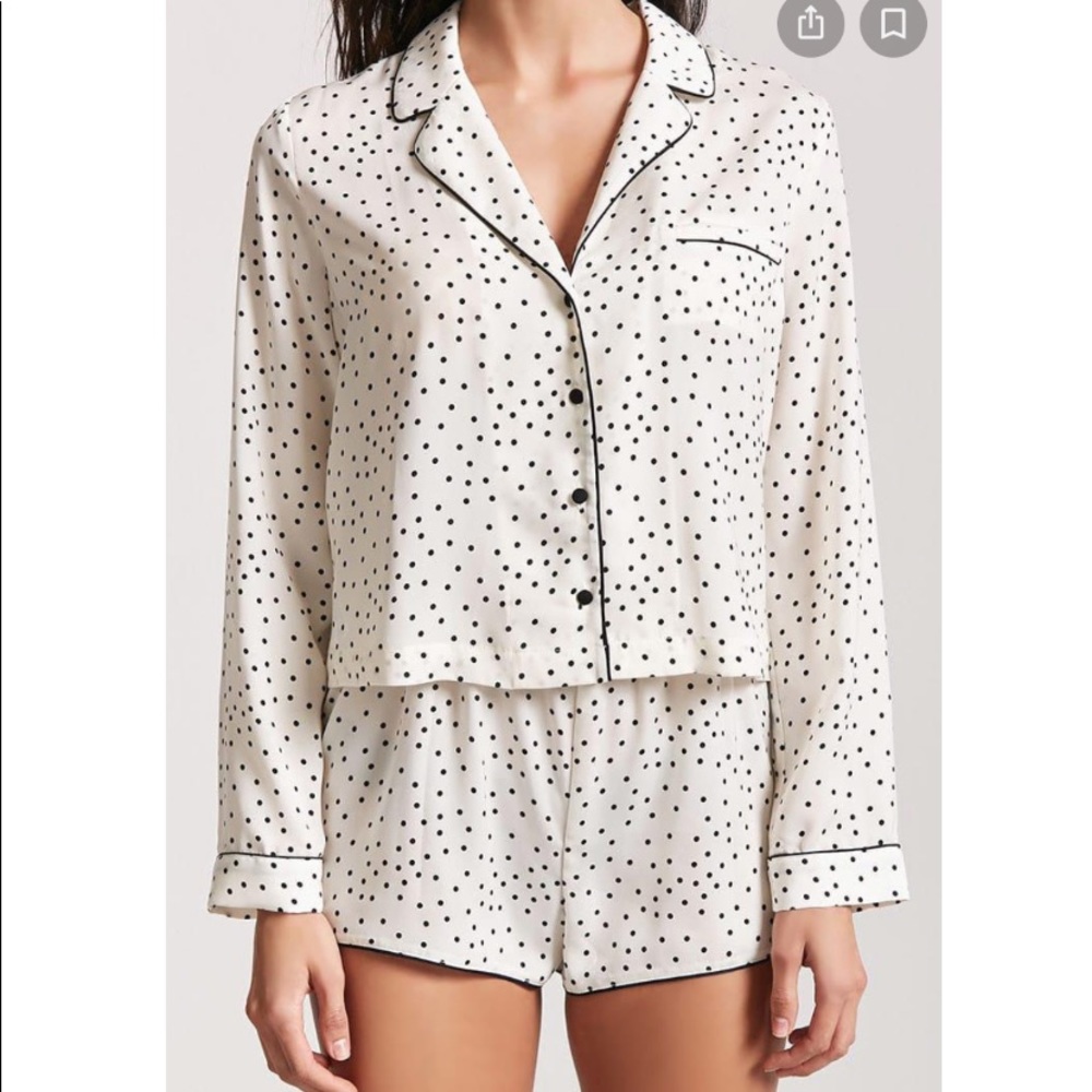 NWOT Satin Polka Dot Pajama Shorts Set